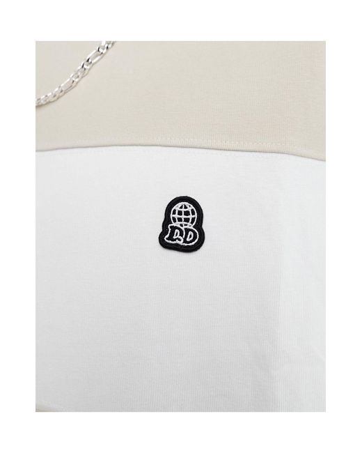 Curtis - t-shirt oversize color talpa pallido a righe di Dr. Denim in White da Uomo