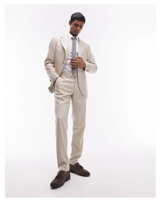 Topman White Skinny Suit Trousers for men
