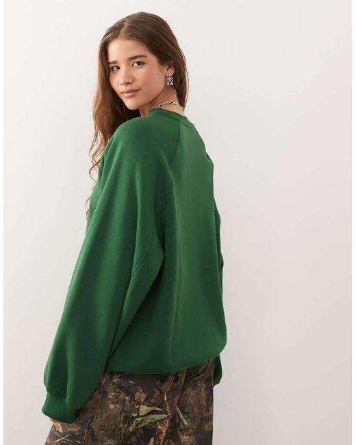 Weekday Green Heavyweight Jersey Oversized Sweatshirt