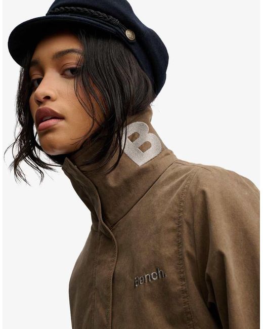 Bench x Superdry & Co Brown High Neck Peached Jacket