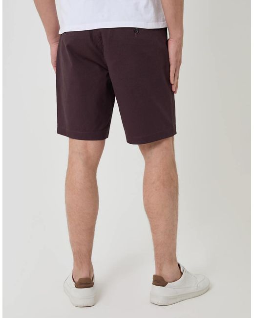 Threadbare Blue Patterned Stretch Chino Shorts With Belt for men