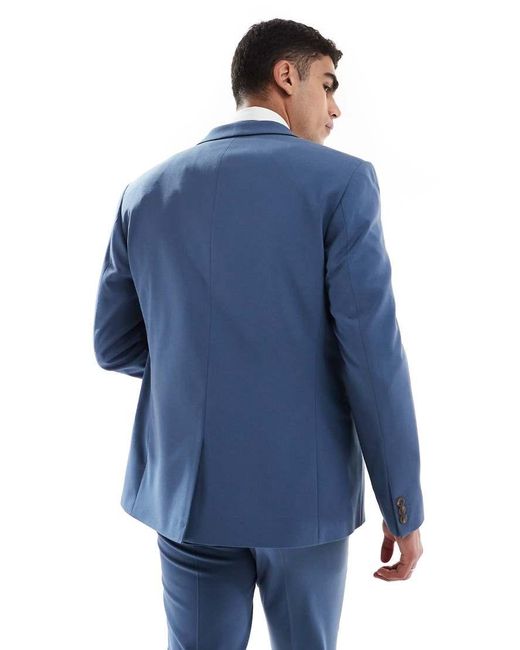 Chaqueta De Traje Azul Entallada De ASOS de hombre de color Blue