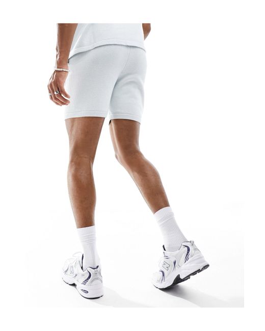 ASOS – mittelschwere shorts aus baumwollstrick in White für Herren