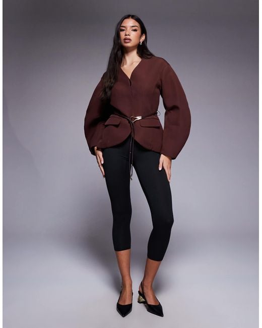 River Island Purple Cocoon Sleeve Tailored Blazer