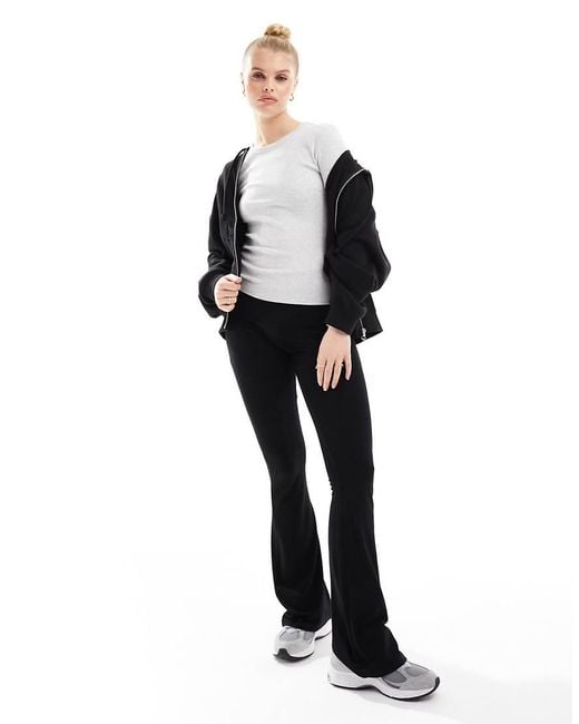 Vero Moda White Fine Rib Long Sleeved Top