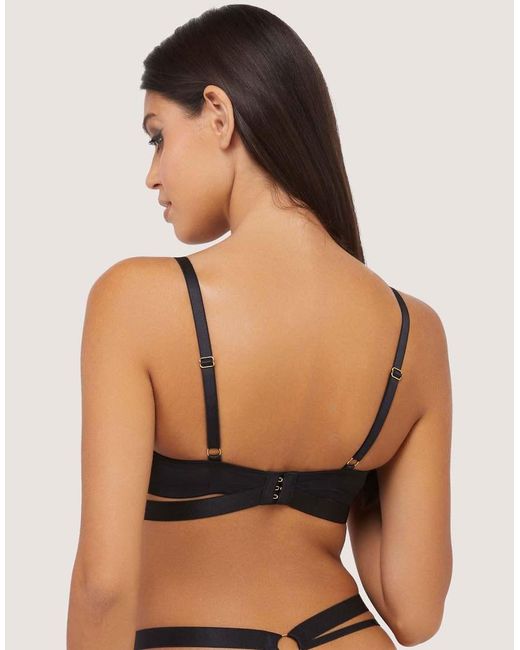 Wolf & Whistle Black Alexa Mesh Overlay Thick Strap Bra