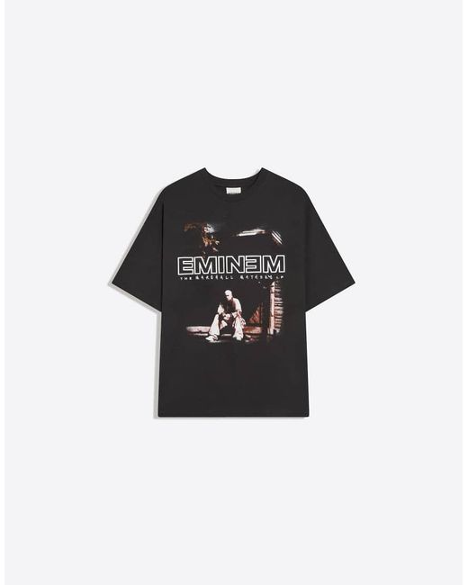 Bershka Black Oversize Short Sleeve Eminem T-shirt