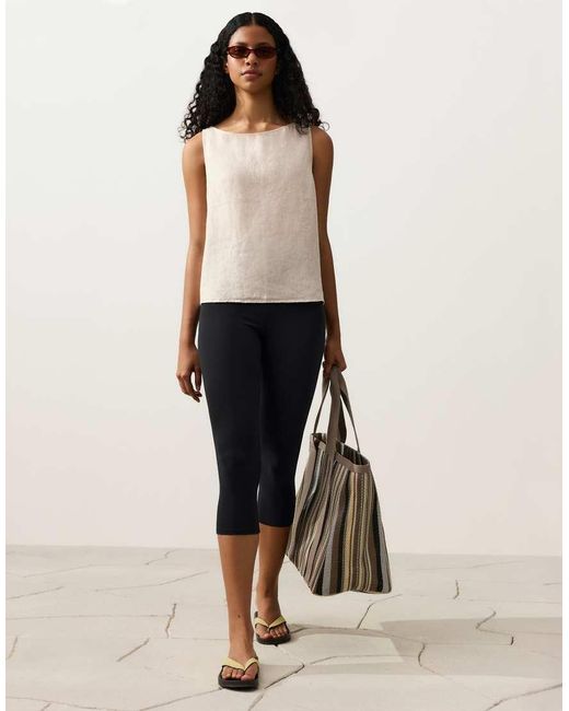 Oysho Natural 100% Linen Square Top