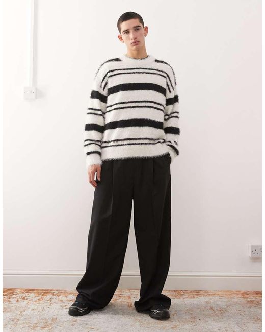 Jersey Gris A Rayas Extragrande De Mezcla De Lana De Weekday de hombre de color Gray