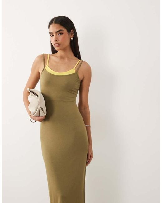 ASOS Multicolor Double Layer Maxi Dress