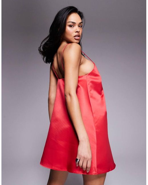 ASOS Satin Bow Detail Structured Mini Dress