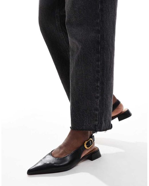 ASOS Black Wide Fit Leonora Slingback Ballets