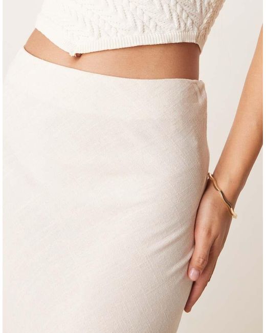 SELECTED Maxi Rok Van Linnenmix in het Natural