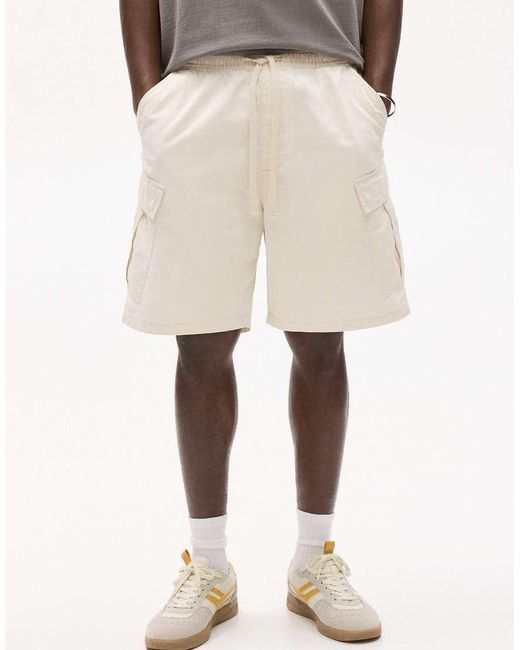 Pull&Bear Natural Cargo Bermuda Shorts for men