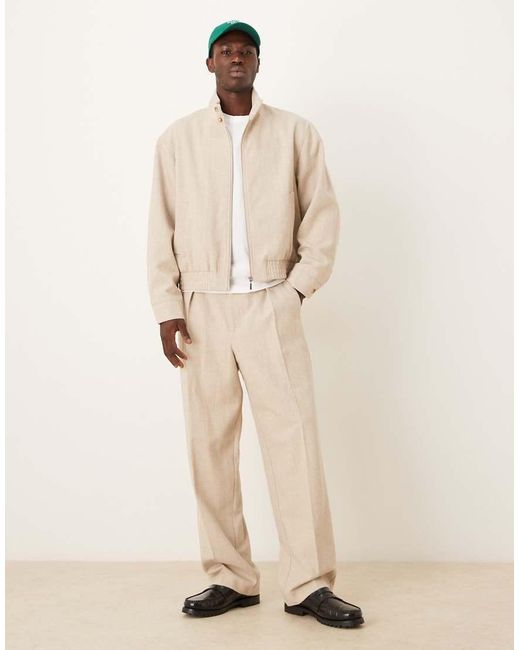ASOS Natural Wide Smart Pants for men