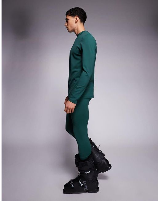 ASOS 4505 Ski & Snow Blue Asos 4505 Ski Thermal Fleece Back Base Layer Legging With Sweat Wicking for men