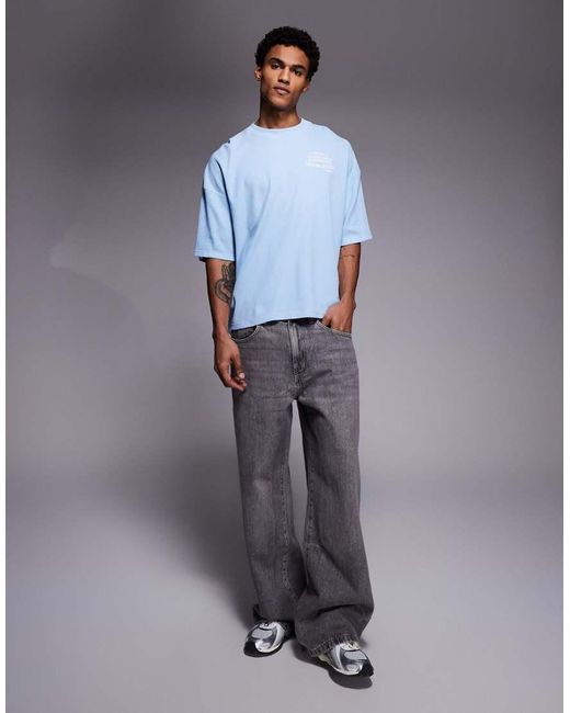 Good For Nothing Blue Oversized T-shirt for men