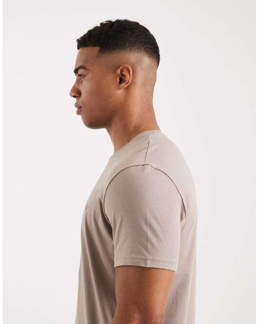 Camiseta De Estar Por Casa Color Piedra De Manga Corta De -Neutro Emporio Armani de hombre de color Gray