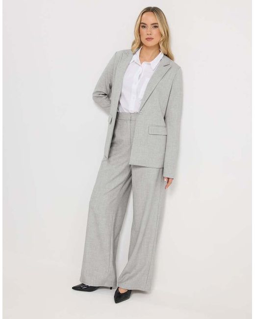 Long Tall Sally White Tailored Wide Leg Trousers