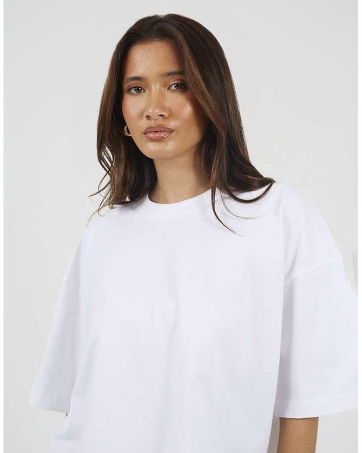 Brave Soul White Boxy Oversized Short Sleeve T-Shirt