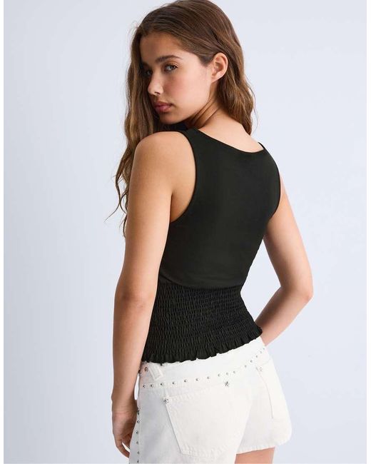 Stradivarius Black Elasticated T-Shirt