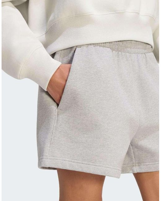 Adidas Originals White Essentials Fleece Shorts