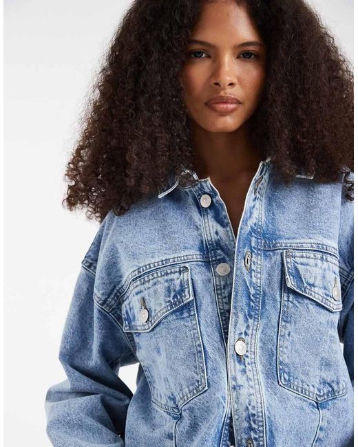 Pieces Blue Trucker Jacket