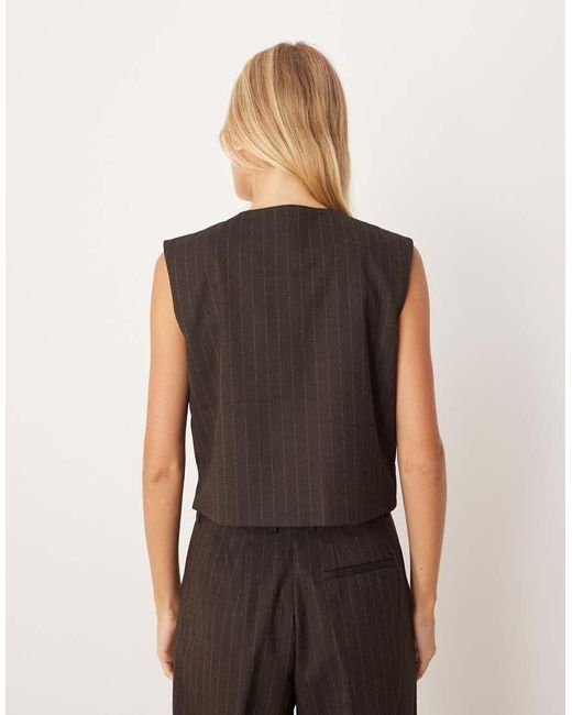JJXX Black Pinstripe Co Ord Waistcoat