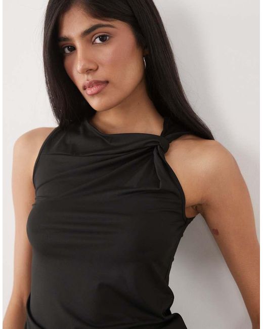 New Look Black Knot Detail Tank Top