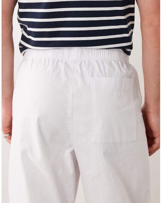 ASOS White baggy Fit Linen Blend Pants for men
