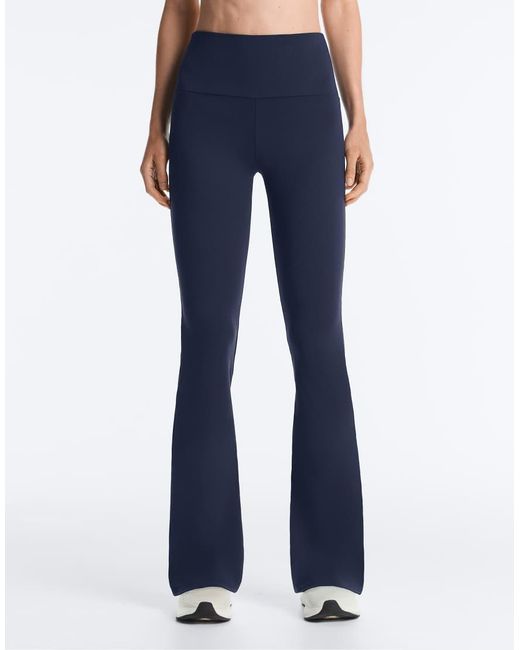 Oysho Blue High-Rise Comfortlux Flare Trousers