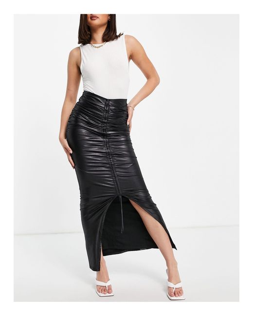 ruched front skirt