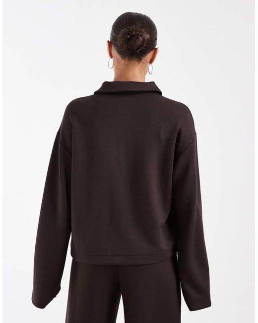 Vero Moda Black Super Soft Polo Sweat Top