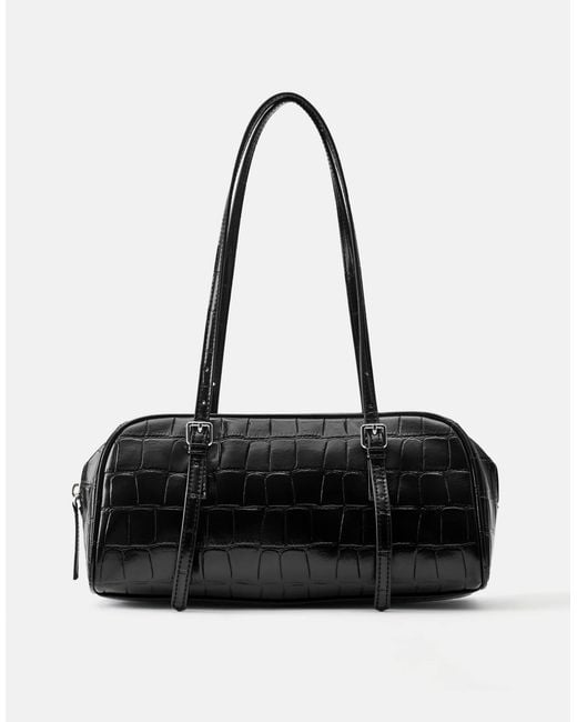 Pull&Bear Black Schultertasche mit struktur
