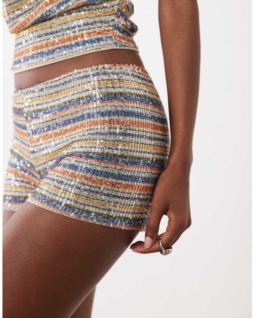 Motel Multicolor Sera Sequin Shorts