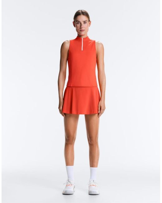 Oysho Red Sleeveless Half-Zip T-Shirt