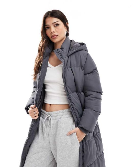French Connection Blue Premium Maxi Puffer Coat