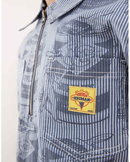 Camisa Azul Con Estampado Integral Supplies Work De (Parte De Un Conjunto) ICECREAM de hombre de color Blue