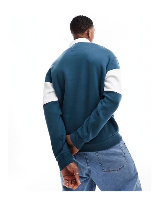 Hollister – locker geschnittenes rugby-sweatshirt in Blue für Herren