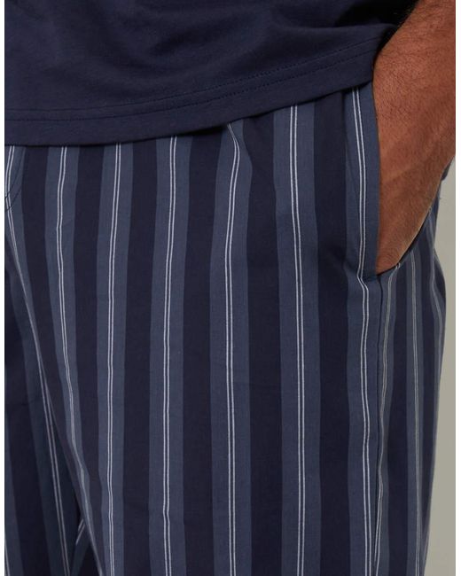 Threadbare Blue Stripe Pyjama Set for men