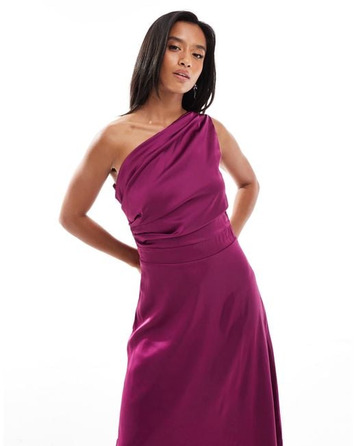 TFNC London Purple – bridesmaid – satin-maxikleid