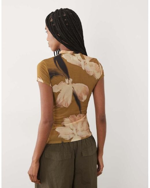 ASOS Brown Short Sleeve Baby Mesh Top