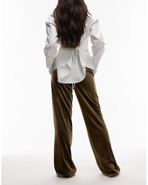 ASOS White Tailored Velvet Slim Straight Trousers