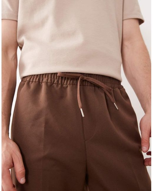 ASOS Pink Tailored Pull On Tapered Trousers for men