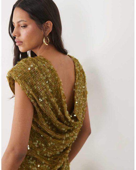 River Island Green Sequin Mini Dress