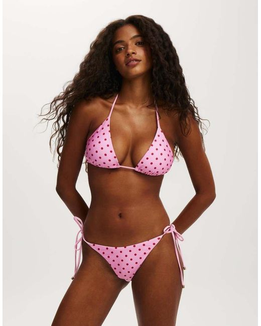 Cotton On Red String Triangle Bikini Top
