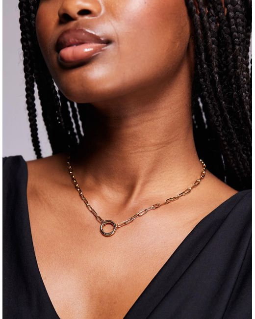 ALDO Black Daphneyy Chain Necklace With Circle Charm