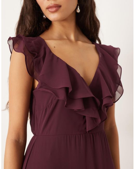 Vila Purple – chiffon-maxikleid