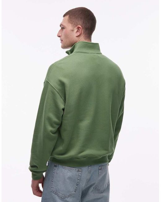 Lacoste Green Quarter Zip Sweatshirt for men