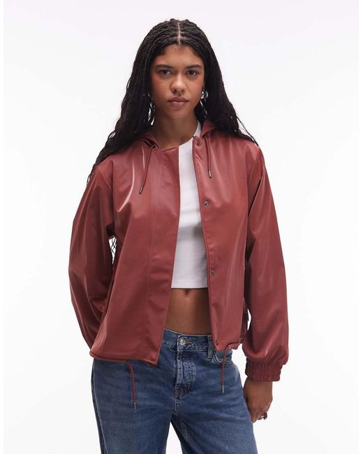 Rains Red 18040 String Waterproof Short Jacket